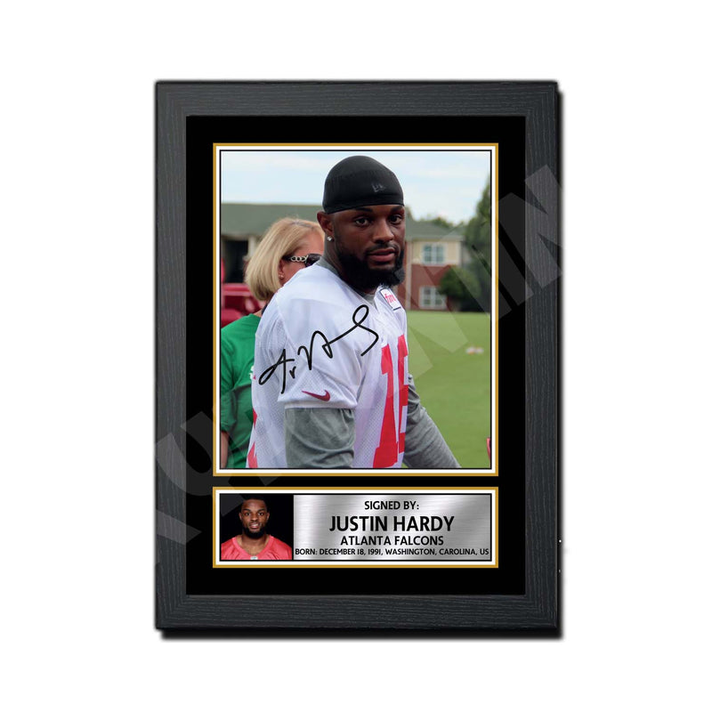 Justin Hardy 1 Limited Edition Football Signed Print - American Footballer