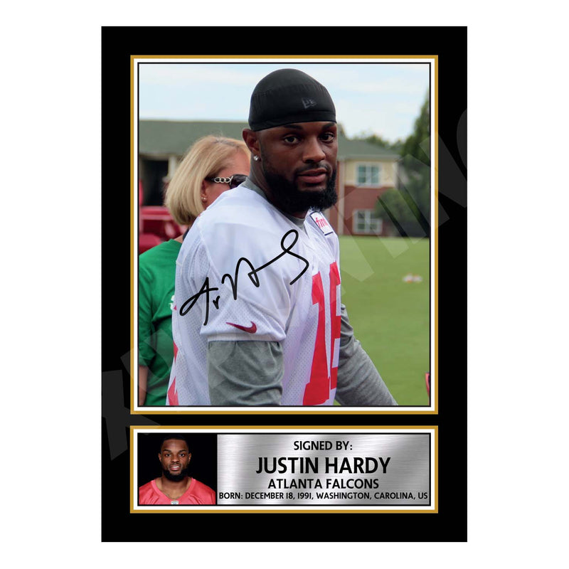 Justin Hardy 1 Limited Edition Football Signed Print - American Footballer