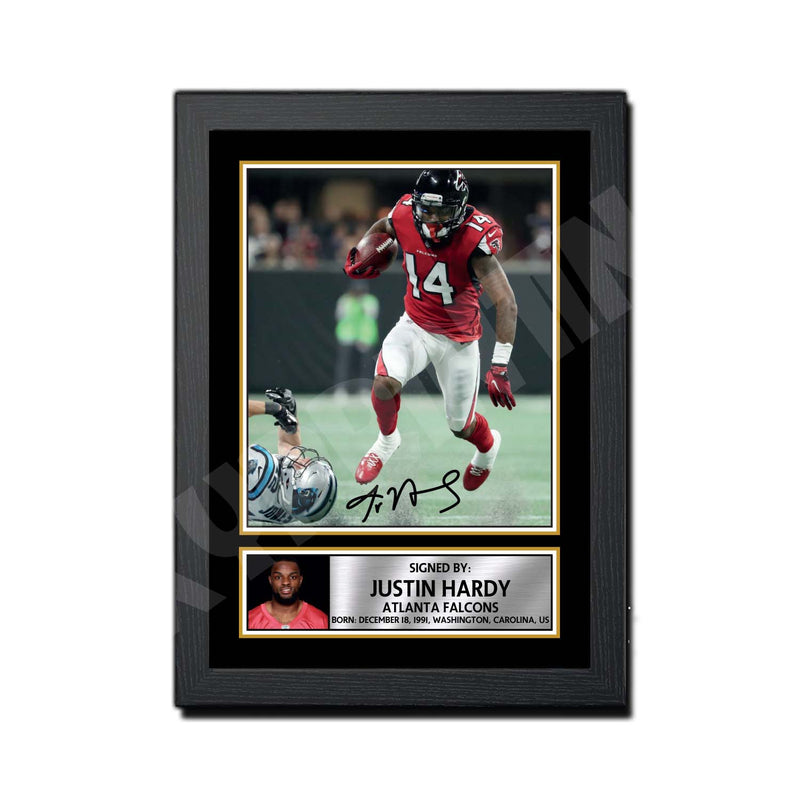 Justin Hardy 2 Limited Edition Football Signed Print - American Footballer