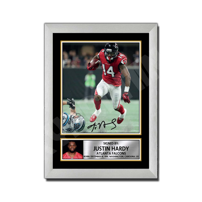 Justin Hardy 2 Limited Edition Football Signed Print - American Footballer