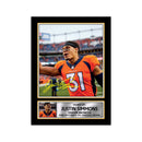 Justin Simmons Limited Edition Football Signed Print - American Footballer
