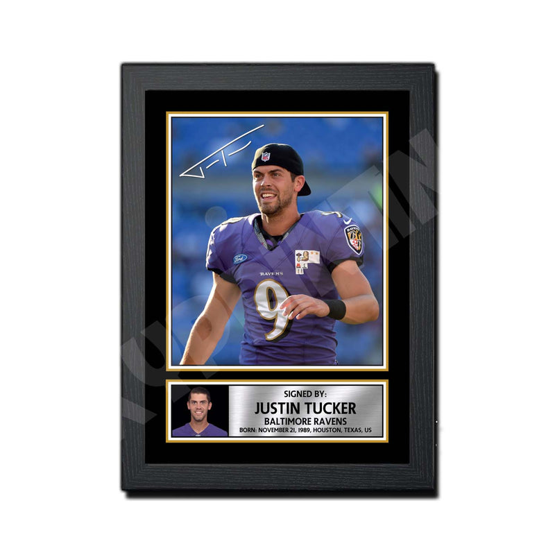 Justin Tucker 1 Limited Edition Football Signed Print - American Footballer