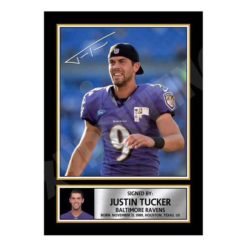 Justin Tucker 1 Limited Edition Football Signed Print - American Footballer