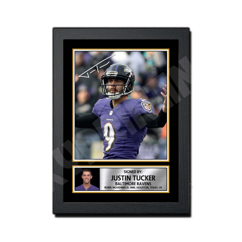 Justin Tucker 2 Limited Edition Football Signed Print - American Footballer