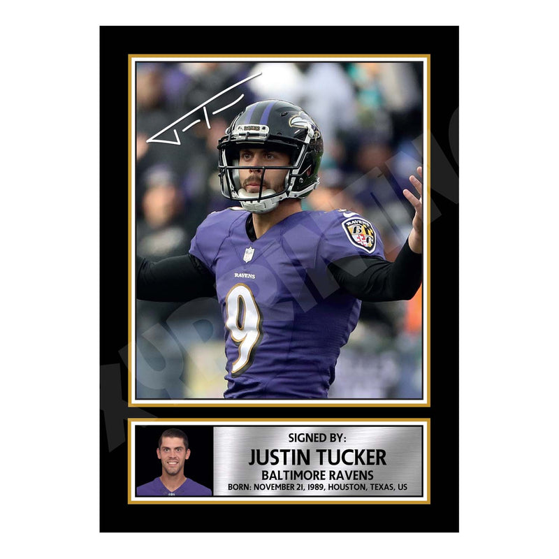 Justin Tucker 2 Limited Edition Football Signed Print - American Footballer