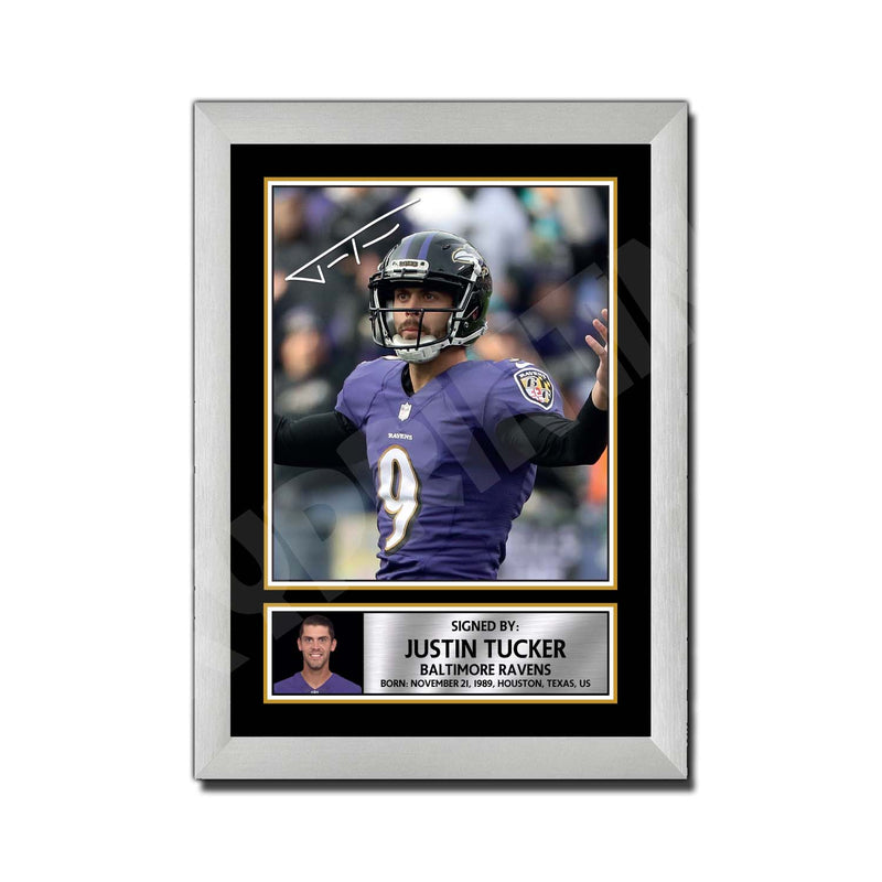 Justin Tucker 2 Limited Edition Football Signed Print - American Footballer
