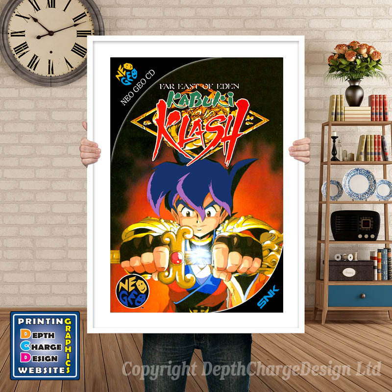 KABUKI CLASH NEO GEO GAME INSPIRED THEME Retro Gaming Poster A4 A3 A2 Or A1