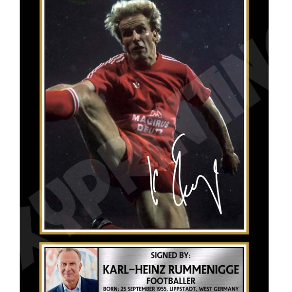 KARL HEINZ RUMMENIGGE Limited Edition Football Player Signed Print - F