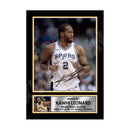 KAWHI LEONARD 2 Limited Edition Basketball Player Signed Print - Basketball