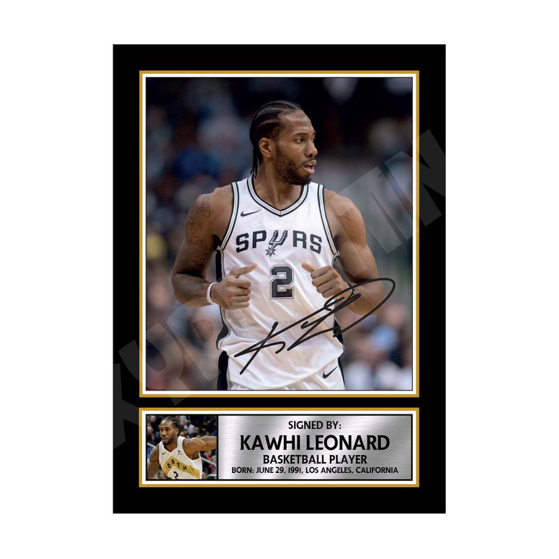 KAWHI LEONARD 2 Limited Edition Basketball Player Signed Print - Basketball