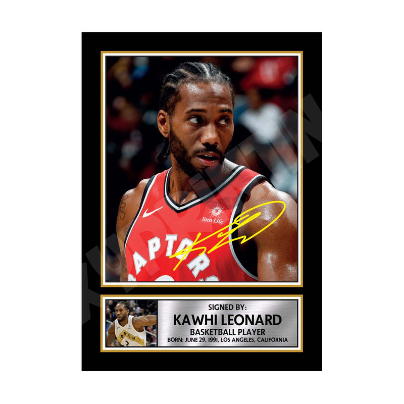 KAWHI LEONARD (1) Limited Edition Basketball Player Signed Print - Basketball