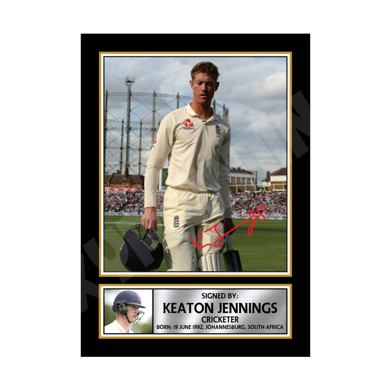 KEATON JENNINGS Limited Edition Cricketer Signed Print - Cricket Player