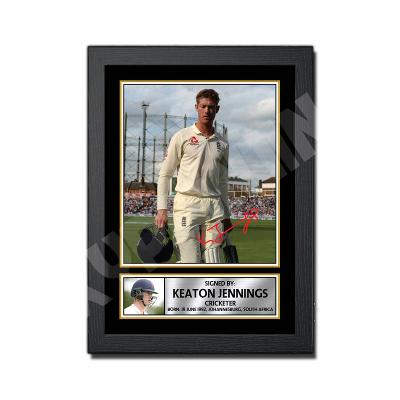 KEATON JENNINGS Limited Edition Cricketer Signed Print - Cricket Player