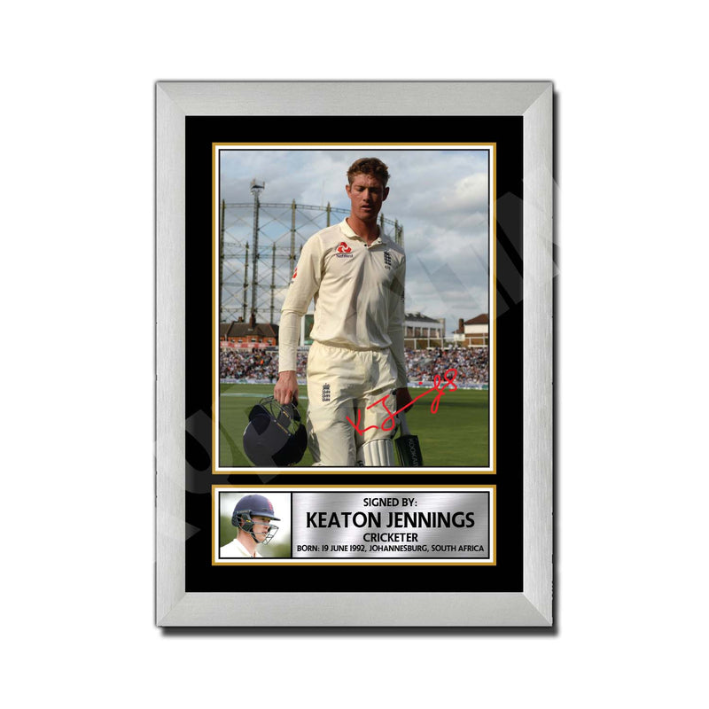 KEATON JENNINGS Limited Edition Cricketer Signed Print - Cricket Player