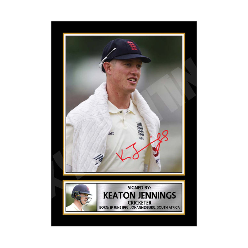 KEATON JENNINGS 2 Limited Edition Cricketer Signed Print - Cricket Player