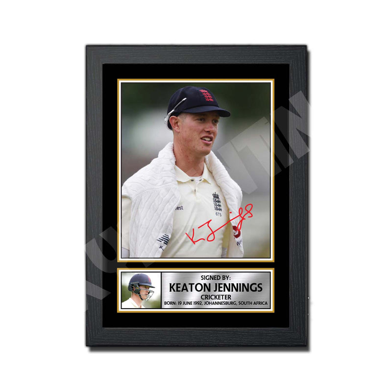 KEATON JENNINGS 2 Limited Edition Cricketer Signed Print - Cricket Player