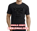 Keep Calm Black Custom Stag T-Shirt - Any Name - Party Tee