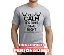 Keep Calm Black Custom Stag T-Shirt - Any Name - Party Tee