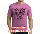 Keep Calm Black Custom Stag T-Shirt - Any Name - Party Tee