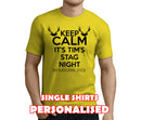 Keep Calm Black Custom Stag T-Shirt - Any Name - Party Tee