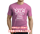 Keep Calm White Custom Stag T-Shirt - Any Name - Party Tee