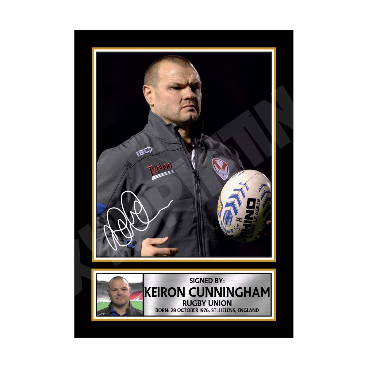KEIRON CUNNINGHAM 1 Rugby Player Printed Signature Print – Keiron Cunningham 1 Rugby Player Printed Signature Print – A1 Print Only