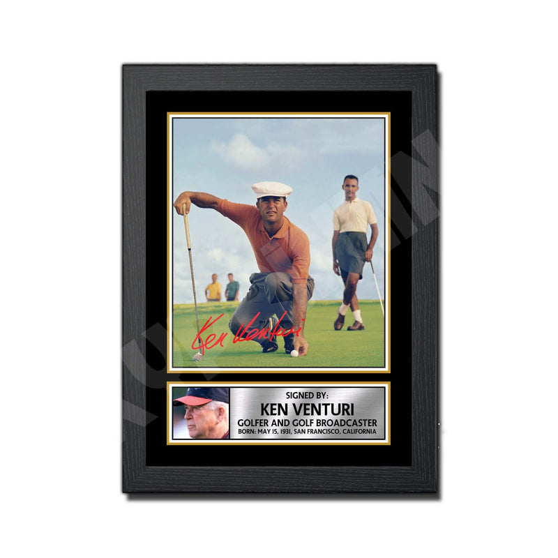 KEN VENTURI Limited Edition Golfer Signed Print - Golf