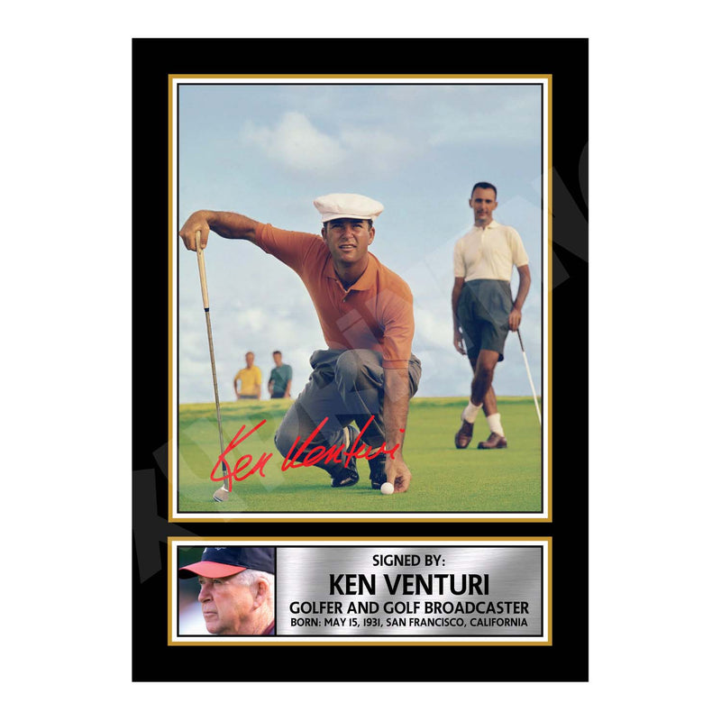 KEN VENTURI Limited Edition Golfer Signed Print - Golf