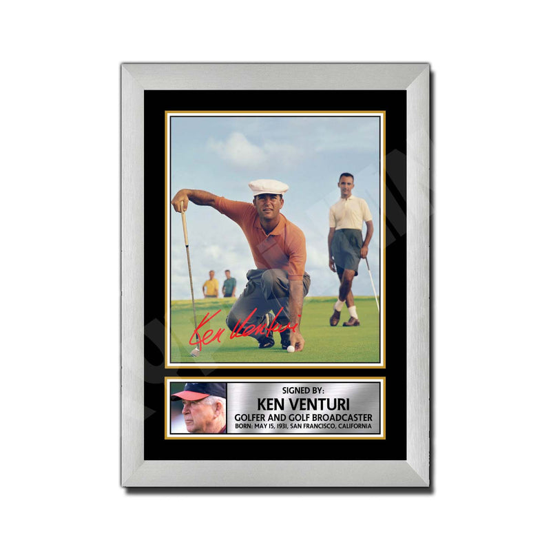 KEN VENTURI Limited Edition Golfer Signed Print - Golf