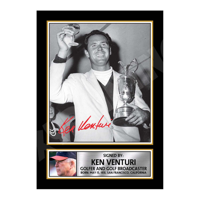 KEN VENTURI 2 Limited Edition Golfer Signed Print - Golf