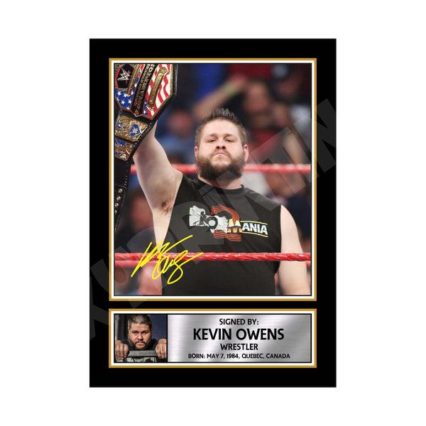 KEVIN OWENS 2 MMA Wrestler Printed Signature Print – MMA Wrestling