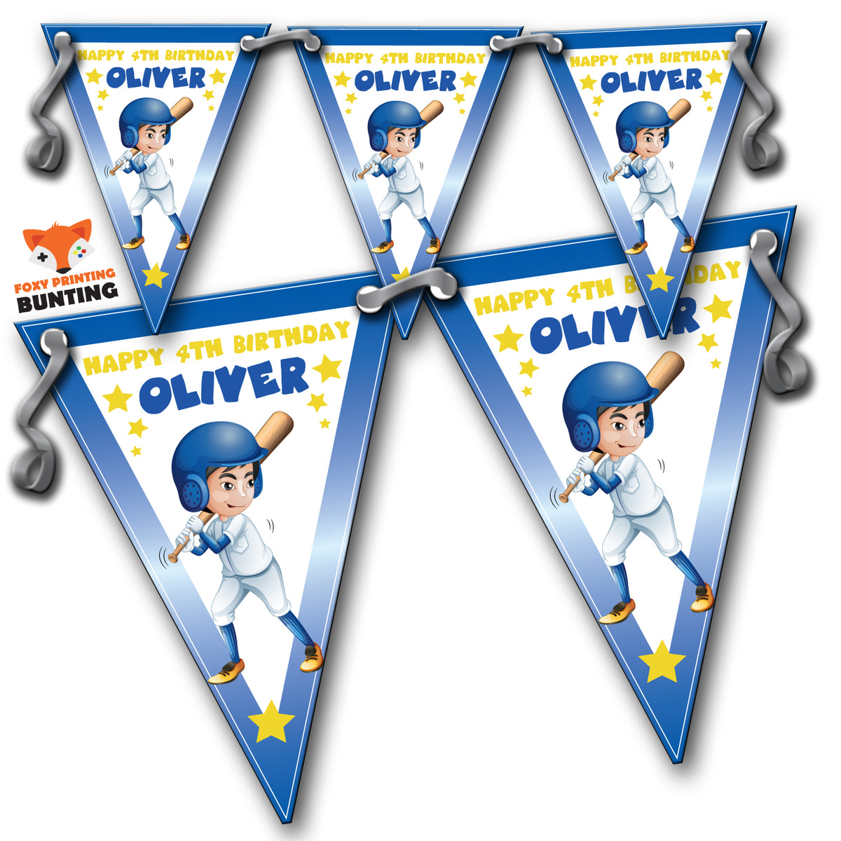 KIDS BASEBALL Bunting Premium Party Decorations  (Standard Bunting (14.8cm X 21cm)) – Kids Baseball Bunting
