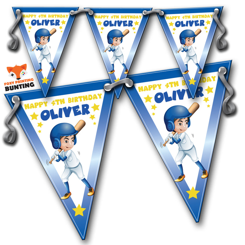 KIDS BASEBALL Bunting Premium Party Decorations  (Standard Bunting (14.8cm X 21cm))