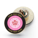 KING CHARLES CORONATION WELSH PINK METAL SCHOOL NAME LOGO PIN BADGE 25MM (1")