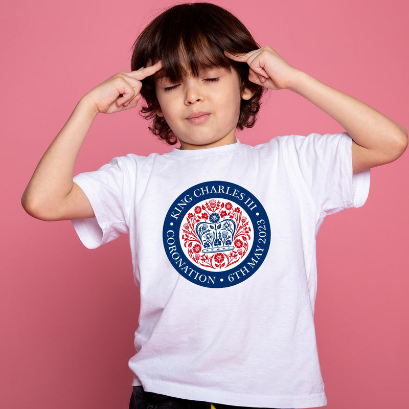 King Charles III Coronation Original Official Logo Adult Tee T Shirt Unisex Kids - T Shirt For Coronation