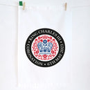 KING CHARLES OFFICIAL BLACK RED LOGO TEA TOWEL
