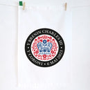 KING CHARLES OFFICIAL BLACK RED WELSH LOGO TEA TOWEL