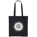 King Charles III Coronation Official Logo Black Tote Bag - coronation bag-blue, red, pink, black, rainbow logo-coronation handbag, grab bag
