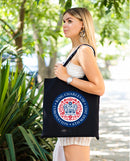 King Charles III Coronation Official Logo Black Tote Bag - coronation bag-blue, red, pink, black, rainbow logo-coronation handbag, grab bag