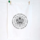 KING CHARLES OFFICIAL ENGLISH BLACK LOGO TEA TOWEL