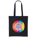 King Charles III Coronation Official Logo Black Tote Bag - coronation bag-blue, red, pink, black, rainbow logo-coronation handbag, grab bag