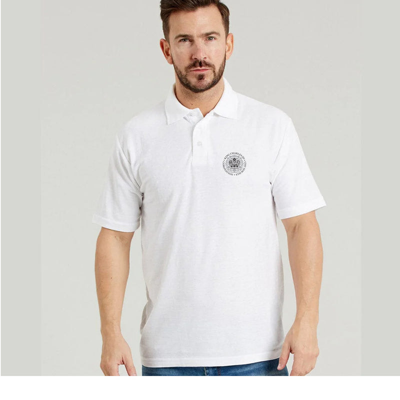 Kings Coronation White Polo Shirt - Polo With Kings Coronation Logo