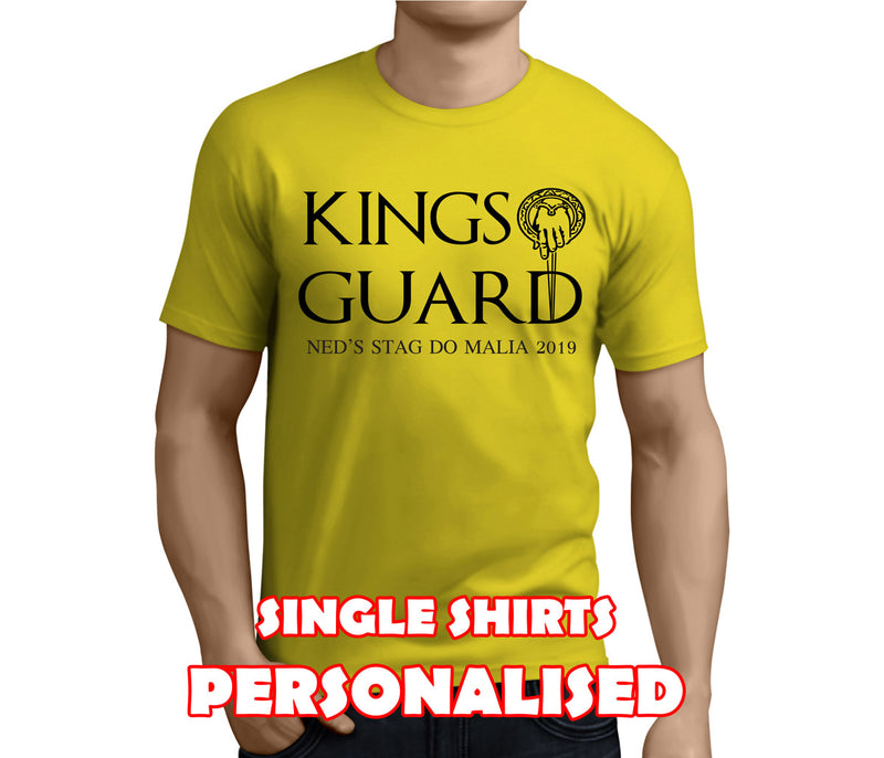 Kings Guard Black Custom Stag T-Shirt - Any Name - Party Tee