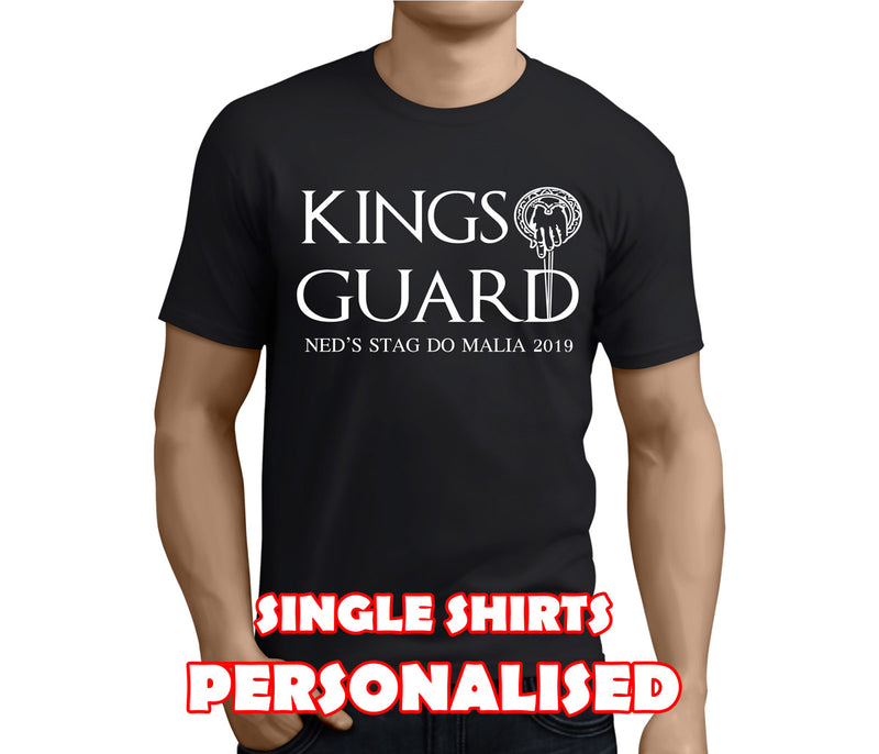 Kings Guard White Custom Stag T-Shirt - Any Name - Party Tee