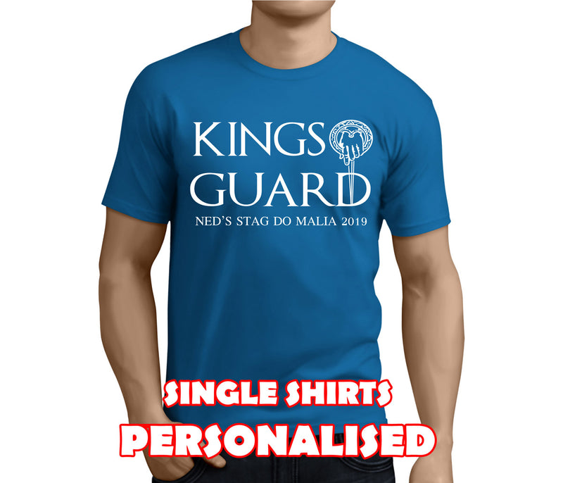 Kings Guard White Custom Stag T-Shirt - Any Name - Party Tee