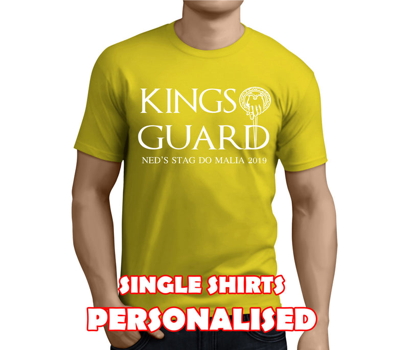 Kings Guard White Custom Stag T-Shirt - Any Name - Party Tee