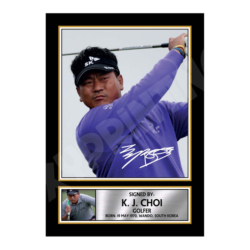 KJ CHOI Limited Edition Golfer Signed Print - Golf