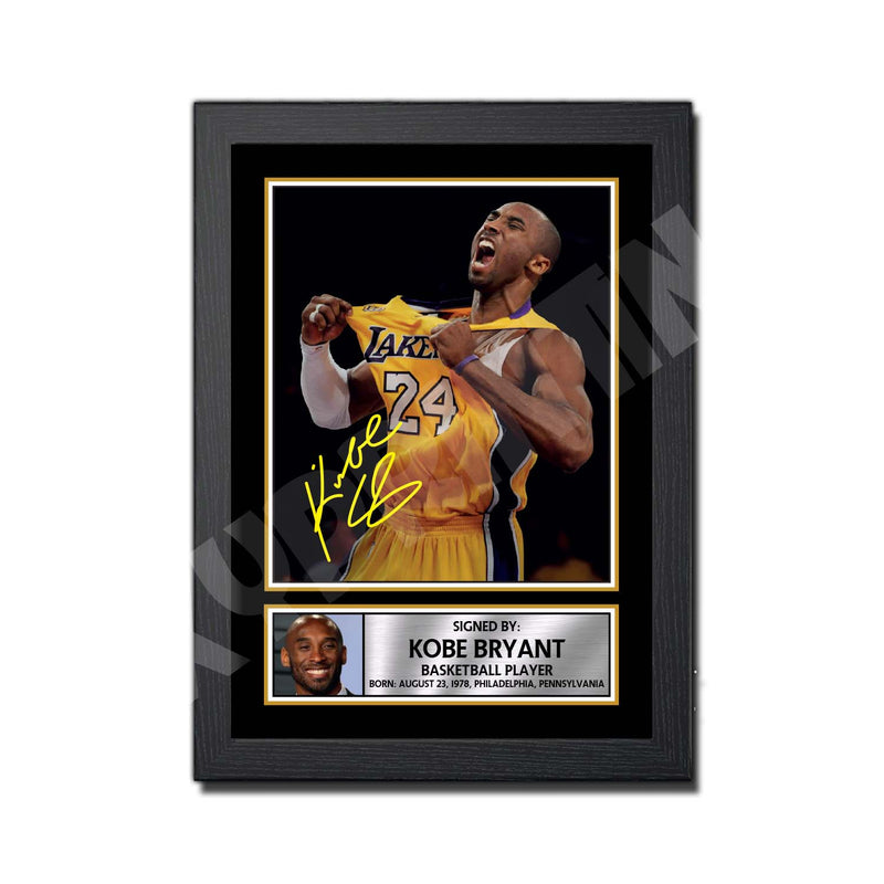 KOBE BRYANT 2 Limited Edition Basketball Player Signed Print - Basketball