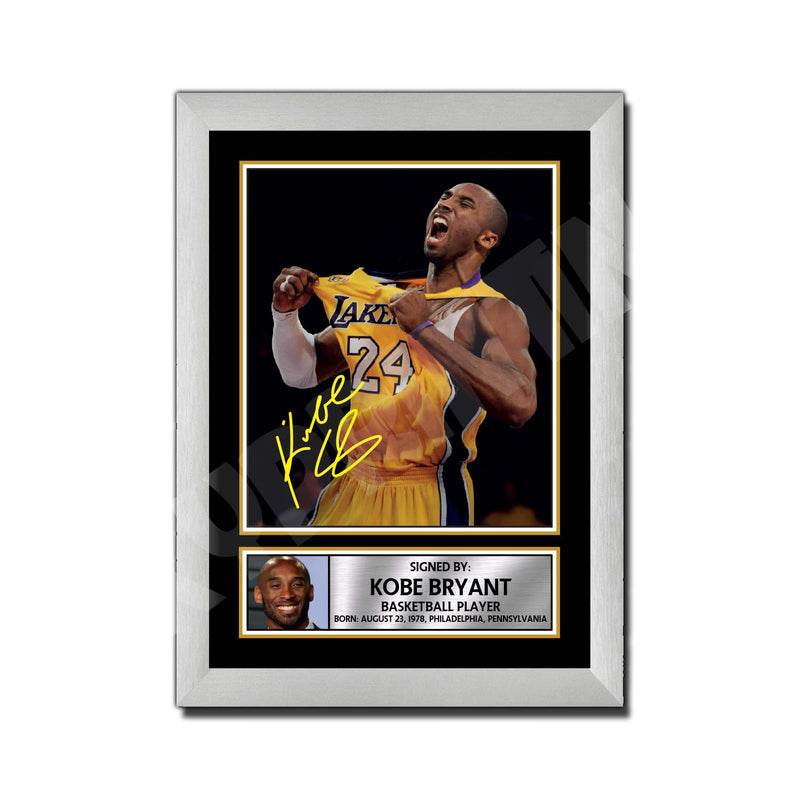 KOBE BRYANT 2 Limited Edition Basketball Player Signed Print - Basketball