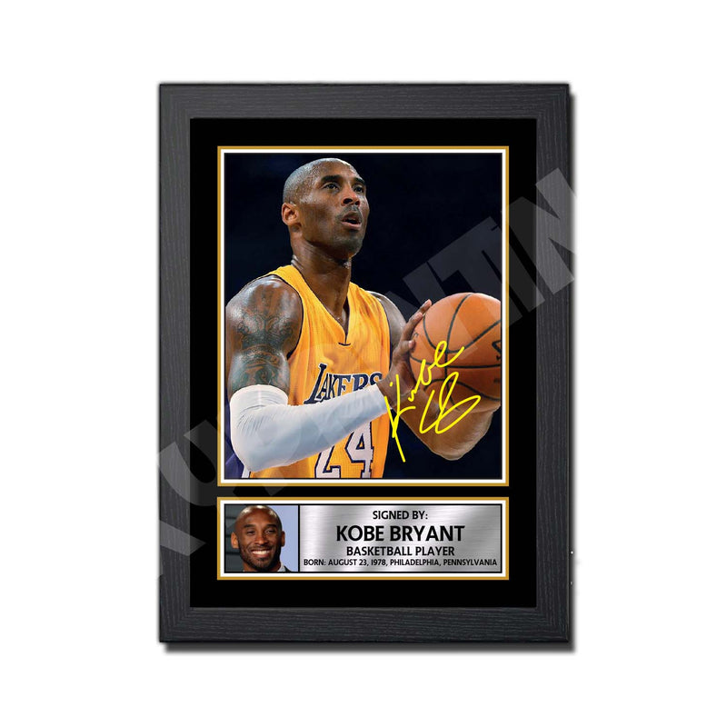 KOBE BRYANT (1) Limited Edition Basketball Player Signed Print - Basketball